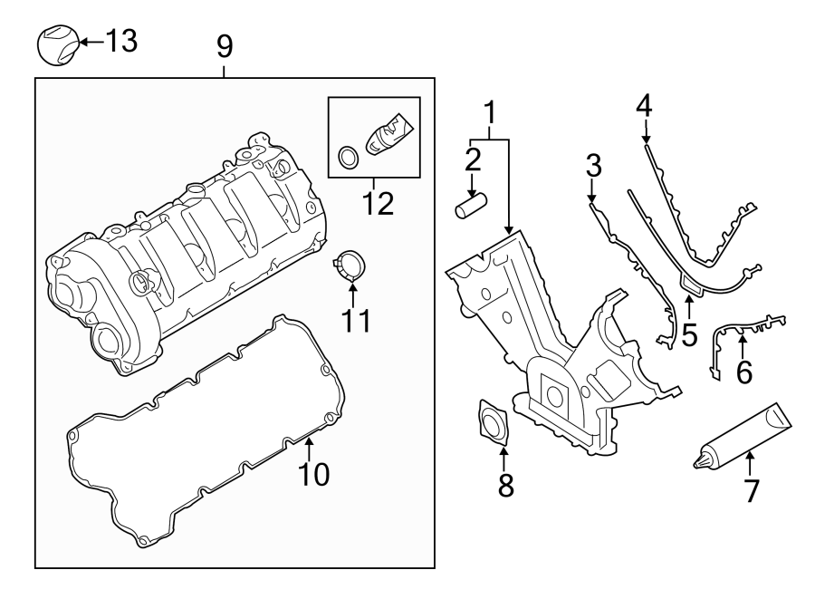 Diagram ENGINE / TRANSAXLE. VALVE & TIMING COVERS. for your 2014 Porsche Cayenne  GTS Sport Utility 