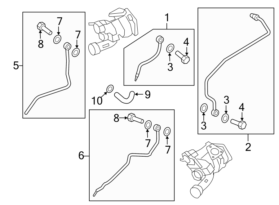 Diagram ENGINE / TRANSAXLE. TURBOCHARGER & COMPONENTS. for your 2018 Porsche Cayenne  S E-Hybrid Platinum Edition Sport Utility 