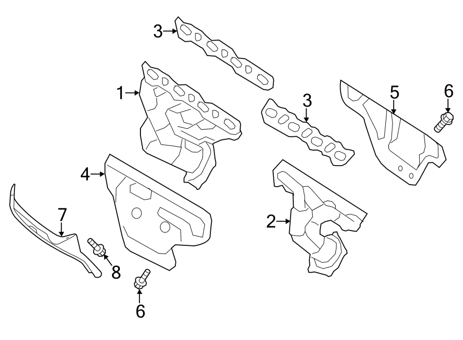 Diagram EXHAUST SYSTEM. EXHAUST MANIFOLD. for your 2019 Porsche Cayenne   