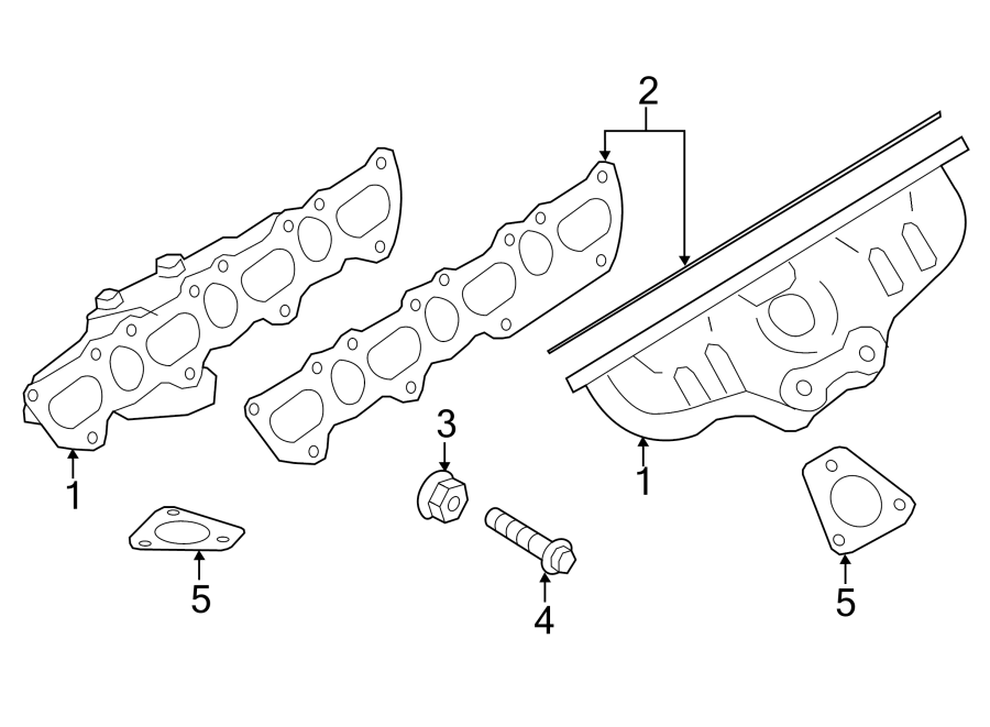 Diagram EXHAUST SYSTEM. EXHAUST MANIFOLD. for your 2014 Porsche Cayenne  Base Sport Utility 