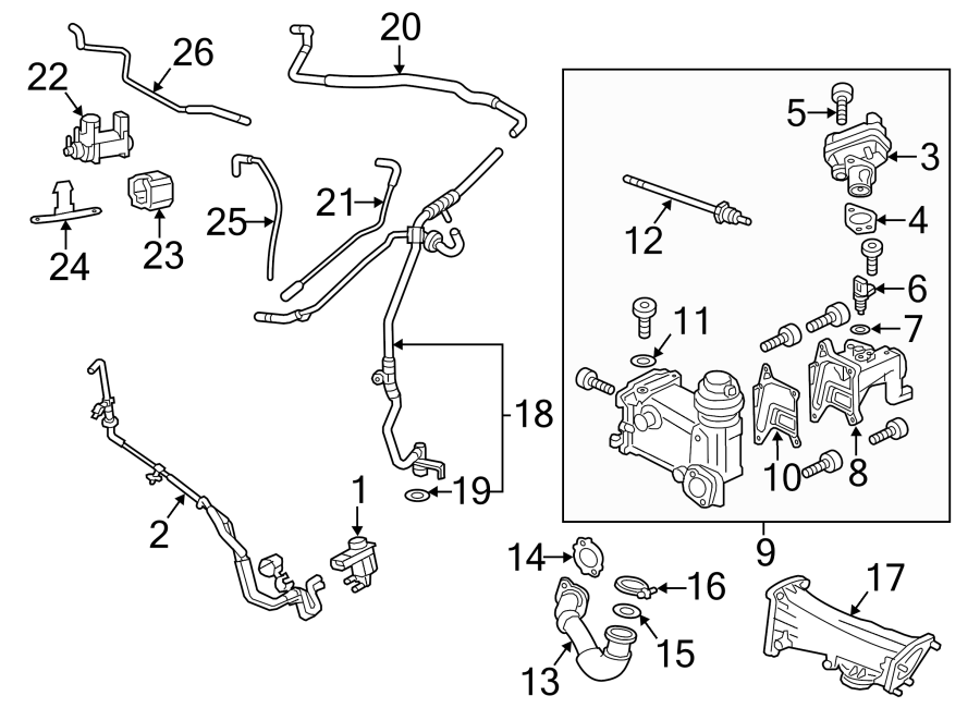 Diagram EMISSION SYSTEM. EMISSION COMPONENTS. for your 2020 Porsche Cayenne   