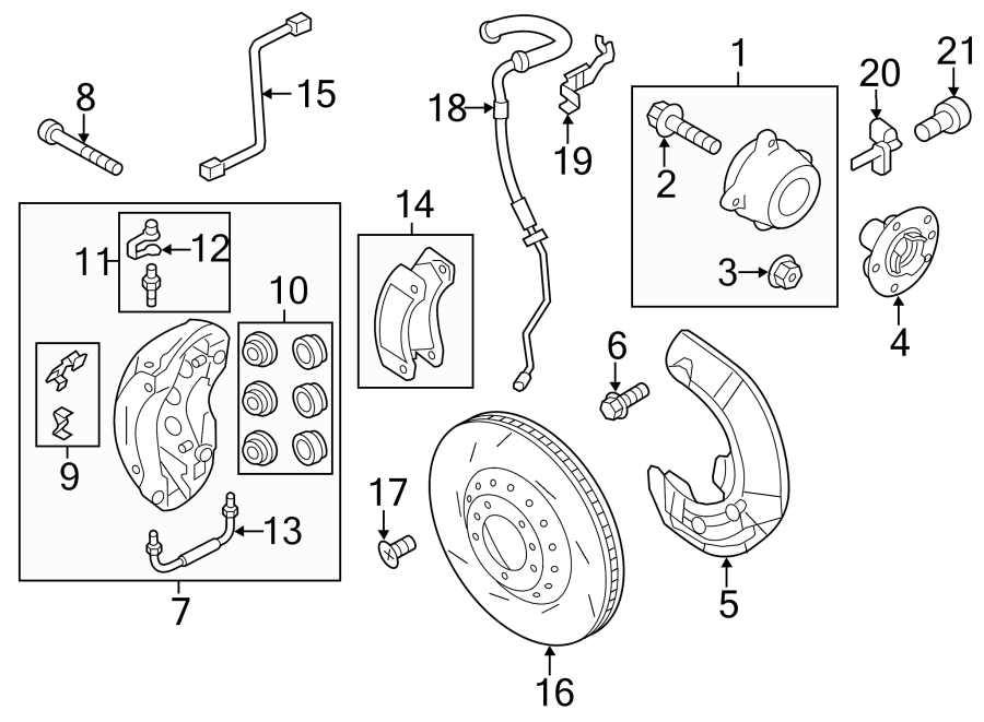 Diagram FRONT SUSPENSION. BRAKE COMPONENTS. for your 2017 Porsche Cayenne   