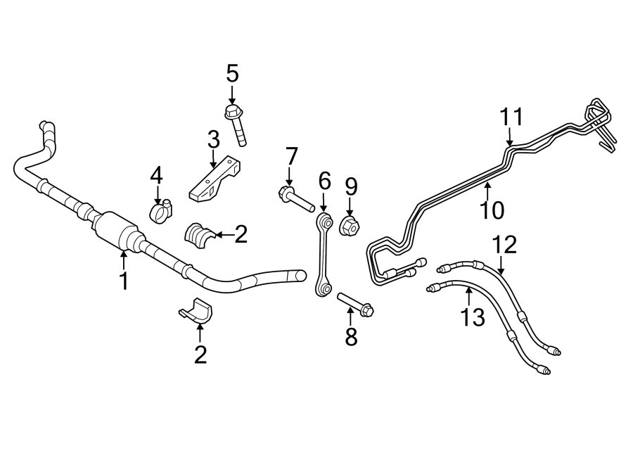 Diagram FRONT SUSPENSION. STABILIZER BAR & COMPONENTS. for your 2014 Porsche Cayenne  Diesel Sport Utility 