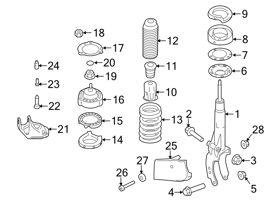 Diagram FRONT SUSPENSION. SHOCKS & COMPONENTS. for your 2014 Porsche Cayenne  GTS Sport Utility 