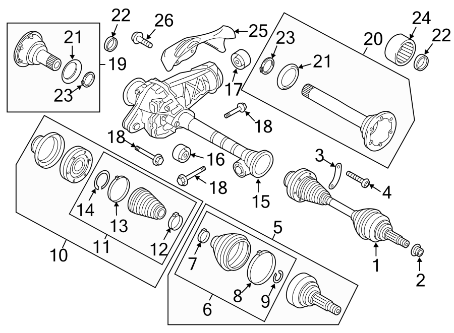 Diagram Front suspension. Carrier & front axles. for your 2014 Porsche Cayenne   