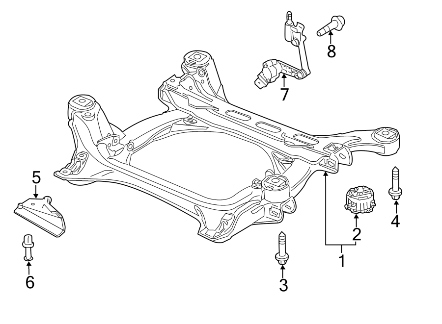 Diagram FRONT SUSPENSION. SUSPENSION MOUNTING. for your 2009 Porsche Cayenne 4.8L V8 A/T GTS Sport Utility 