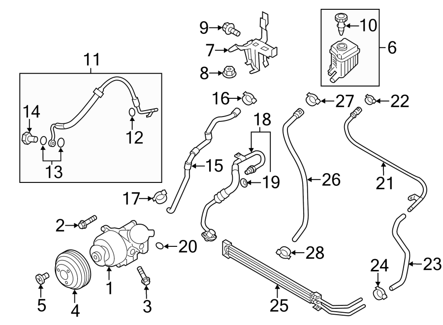 Diagram STEERING GEAR & LINKAGE. PUMP & HOSES. for your 2011 Porsche Cayenne 3.6L V6 A/T Base Sport Utility 