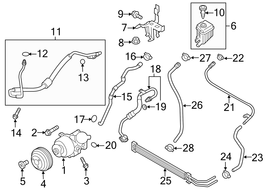 Diagram STEERING GEAR & LINKAGE. PUMP & HOSES. for your 2003 Porsche Cayenne  S Sport Utility 