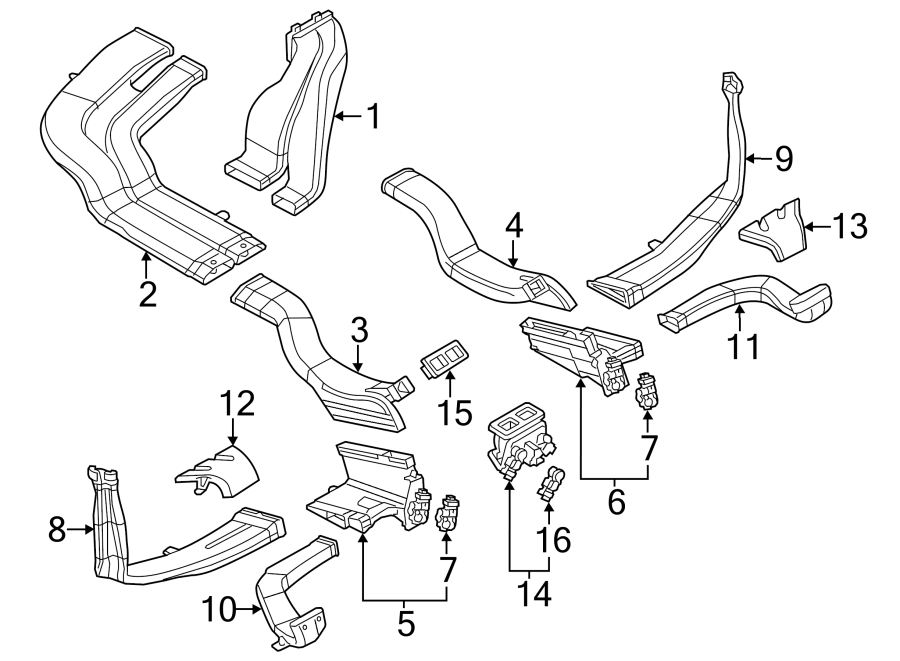 Diagram INSTRUMENT PANEL. DUCTS. for your 2014 Porsche Cayenne  S Hybrid Sport Utility 