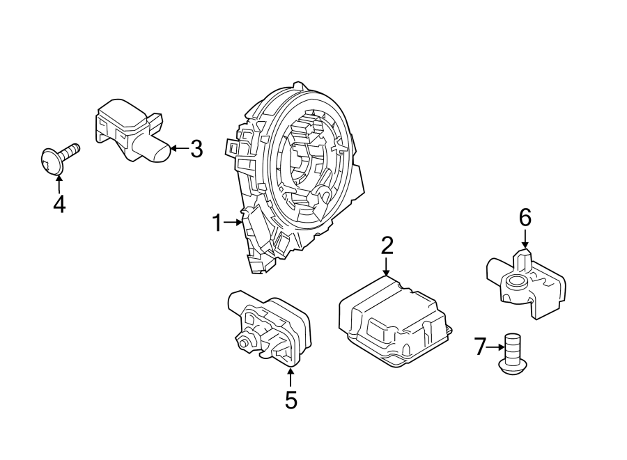 Diagram RESTRAINT SYSTEMS. AIR BAG COMPONENTS. for your 2017 Porsche Cayenne  Base Sport Utility 