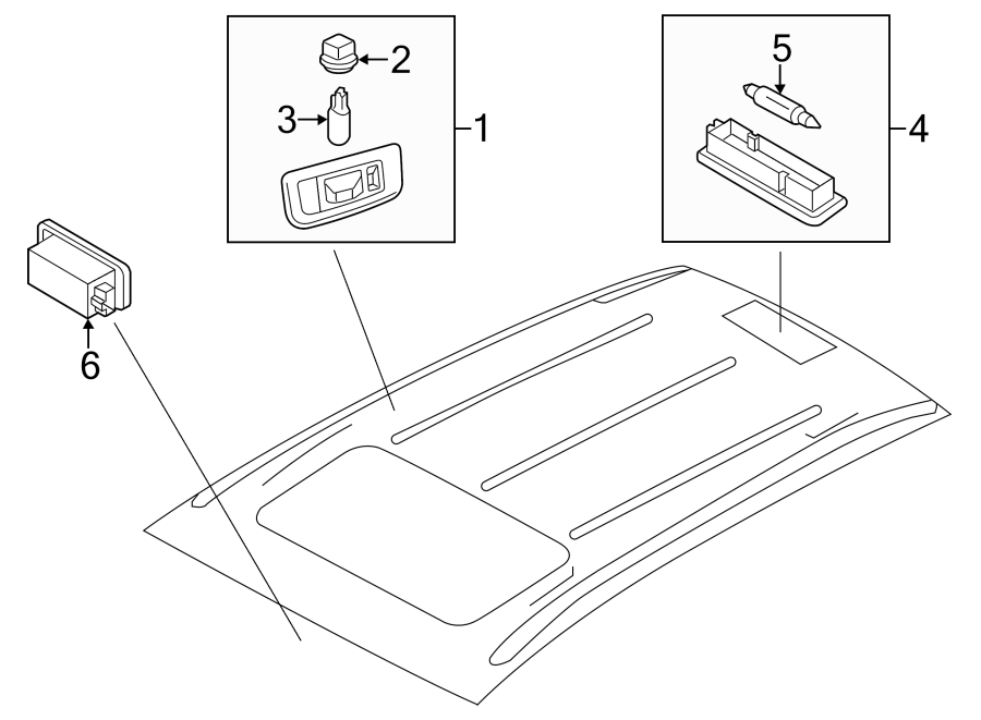 Diagram INTERIOR LAMPS. for your Porsche Cayenne  