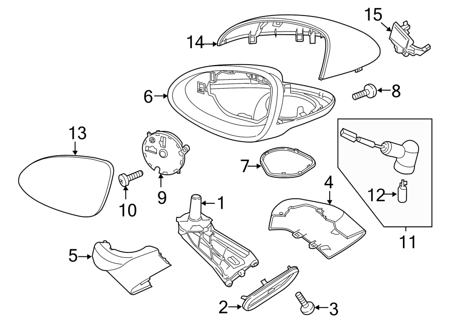 Diagram FRONT DOOR. OUTSIDE MIRRORS. for your 2022 Porsche Panamera   