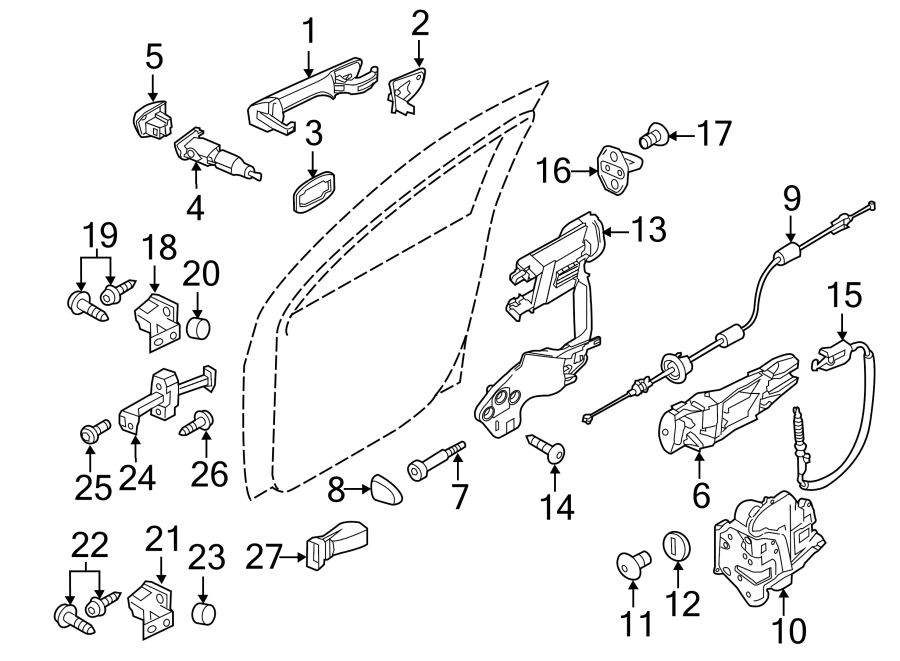 27Front door. Seats & tracks. Lock & hardware.https://images.simplepart.com/images/parts/motor/fullsize/6941640.png