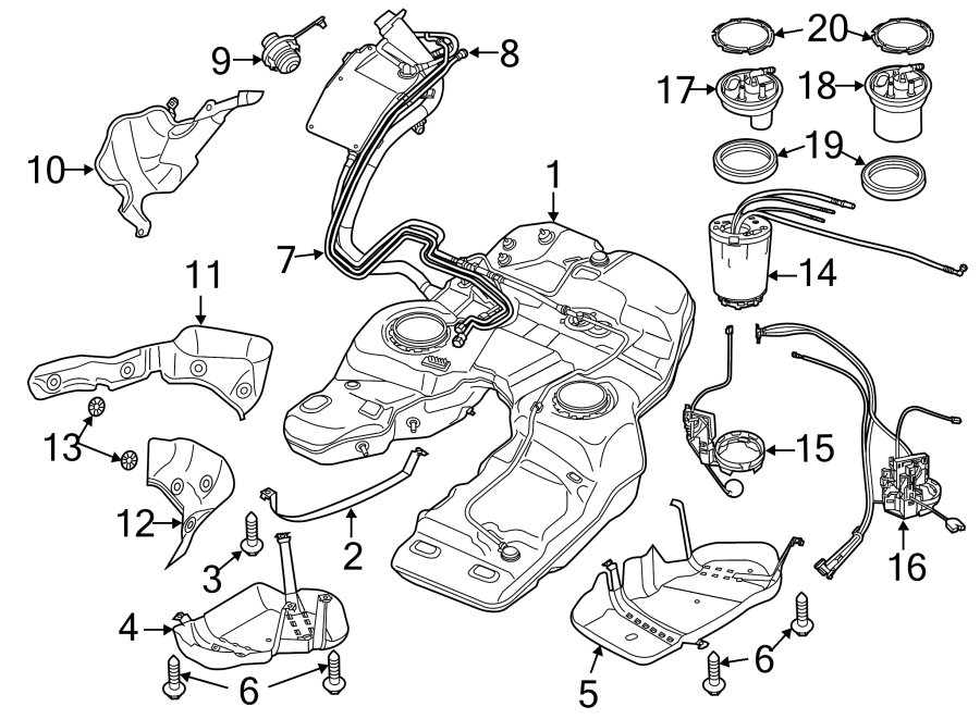 Diagram FUEL SYSTEM COMPONENTS. for your Porsche Cayenne  