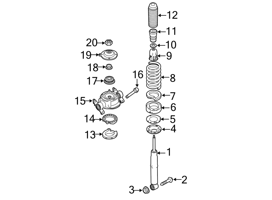 Diagram REAR SUSPENSION. SHOCKS & COMPONENTS. for your 2017 Porsche Cayenne   