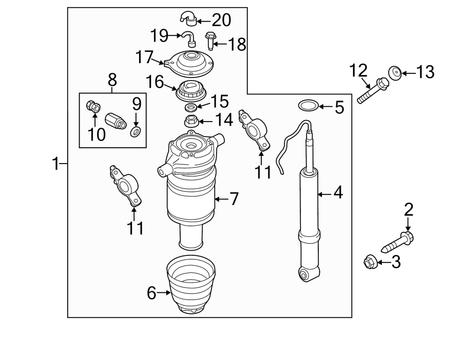 Diagram REAR SUSPENSION. SHOCKS & COMPONENTS. for your 2011 Porsche Boxster   