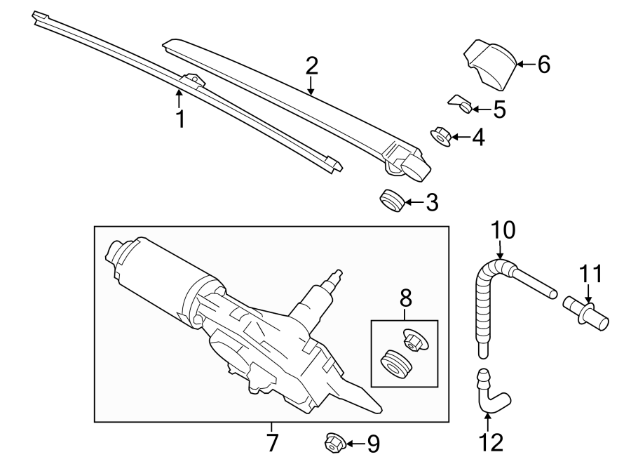 Diagram LIFT GATE. REAR WIPER COMPONENTS. for your 2013 Porsche Cayenne  Turbo Sport Utility 