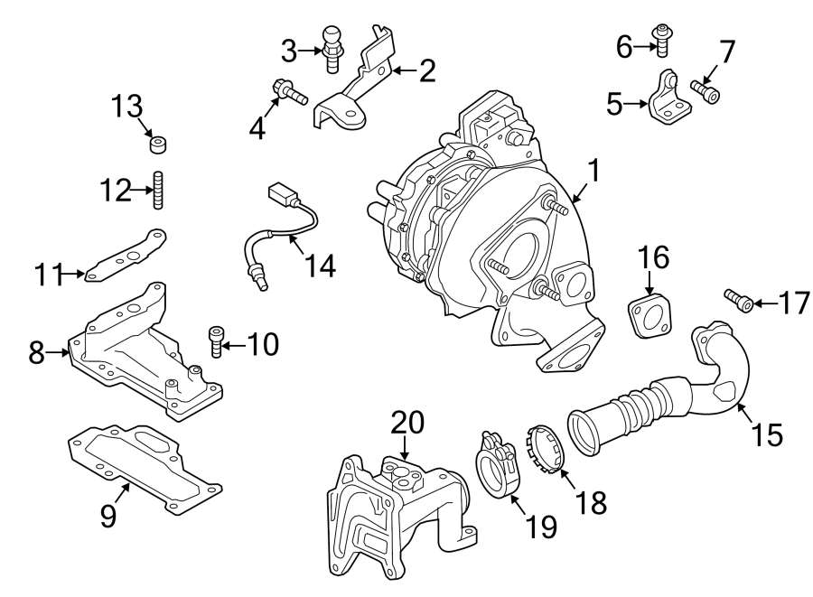 Diagram ENGINE / TRANSAXLE. TURBOCHARGER. for your 2021 Porsche Cayenne   