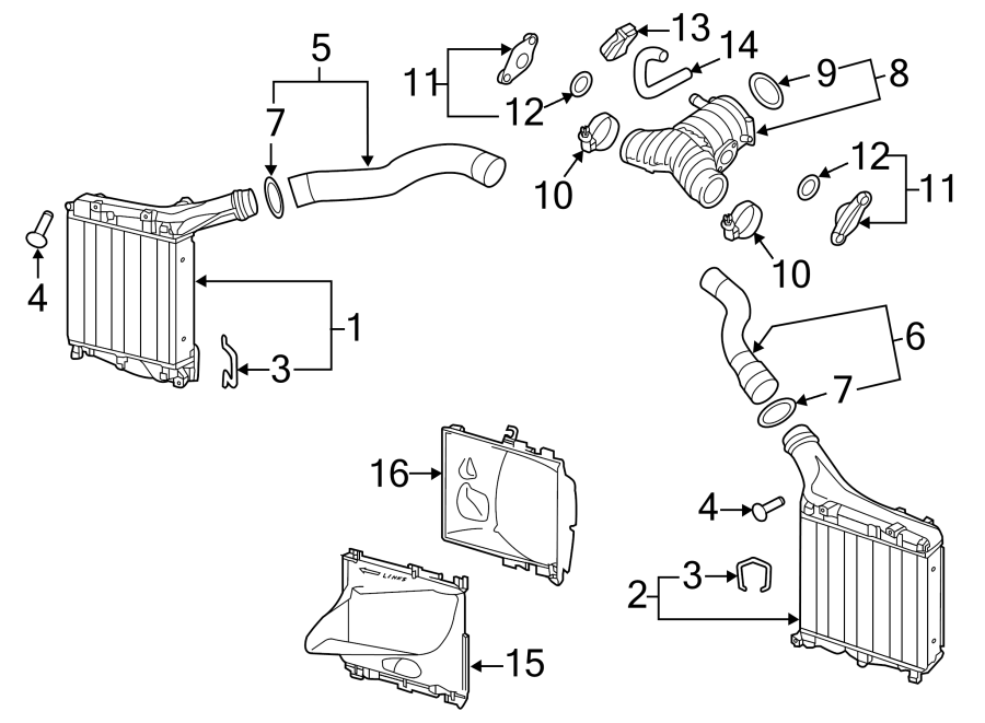 Diagram INTERCOOLER. for your 2018 Porsche Cayenne   