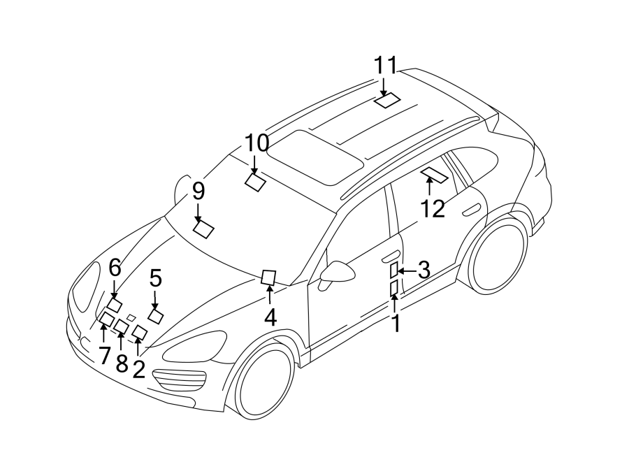 Diagram INFORMATION LABELS. for your 2016 Porsche Cayenne   