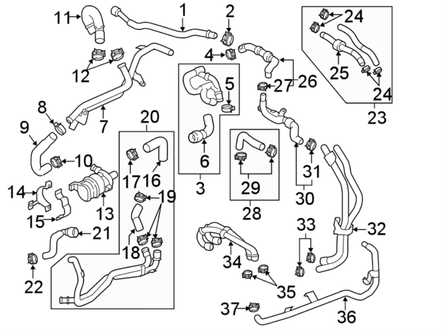 Diagram HOSES & LINES. for your 2018 Porsche Cayenne  Turbo Sport Utility 