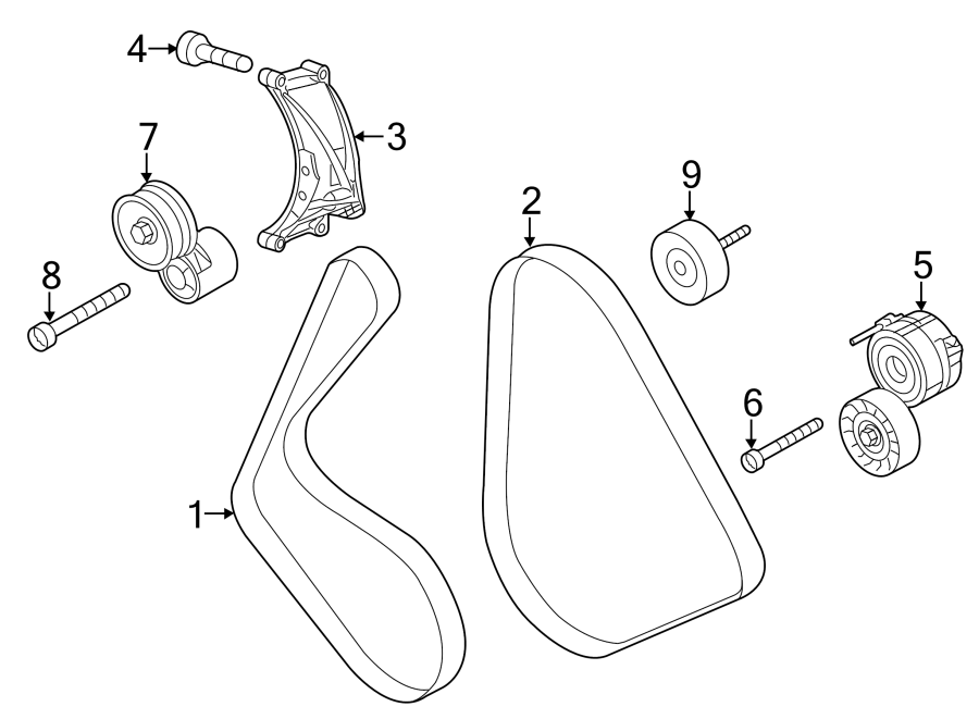 Diagram BELTS & PULLEYS. for your 2014 Porsche Cayenne   