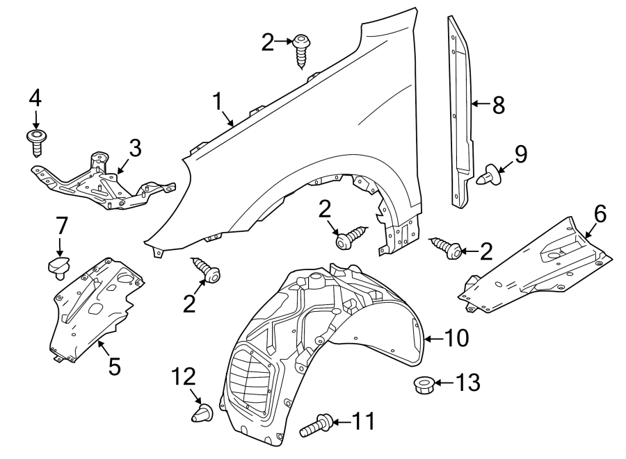 Diagram FENDER & COMPONENTS. for your Porsche