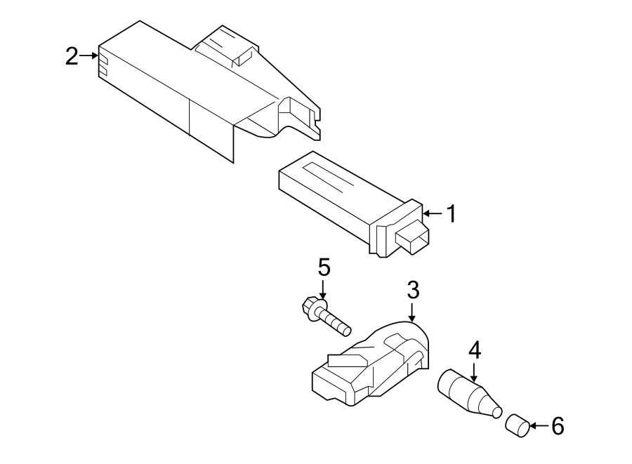 Diagram TIRE PRESSURE MONITOR COMPONENTS. for your Porsche Cayenne  