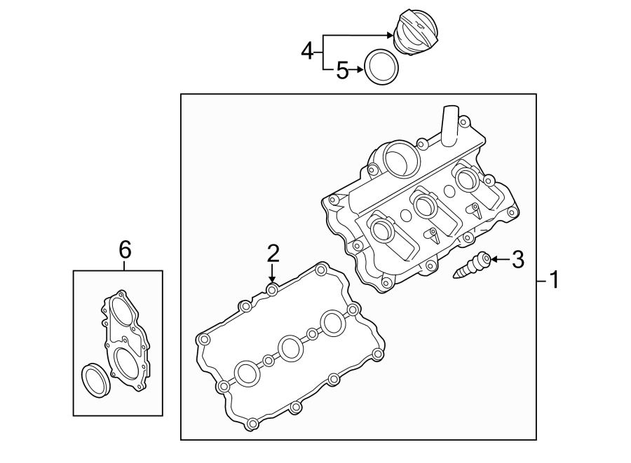 Diagram ENGINE / TRANSAXLE. VALVE & TIMING COVERS. for your Porsche