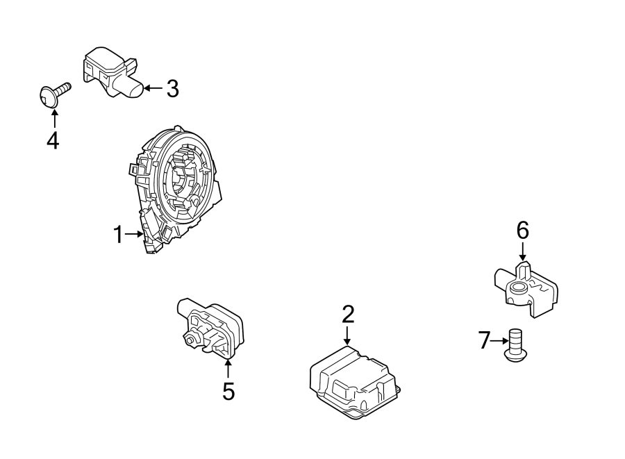 Diagram RESTRAINT SYSTEMS. AIR BAG COMPONENTS. for your 2017 Porsche Cayenne   