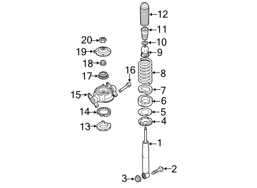 Diagram REAR SUSPENSION. SHOCKS & COMPONENTS. for your 2017 Porsche Cayenne  S E-Hybrid Platinum Edition Sport Utility 