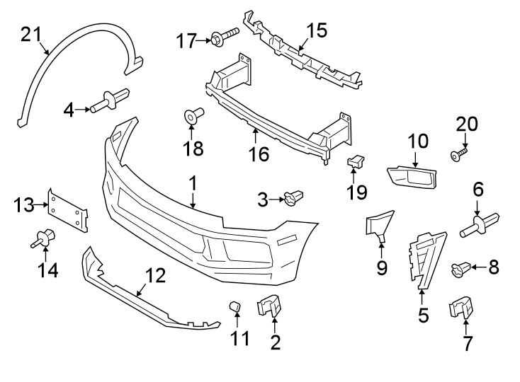 Diagram FRONT BUMPER & GRILLE. BUMPER & COMPONENTS. for your 1995 Porsche