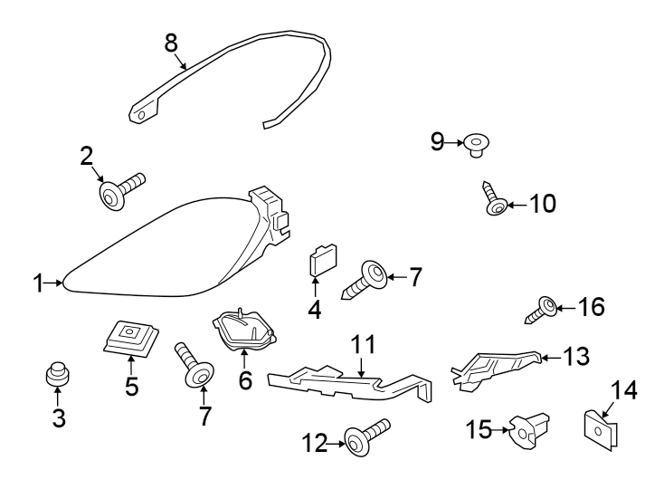 Diagram Front lamps. Headlamp components. for your 2021 Porsche Cayenne  Turbo Coupe Sport Utility 