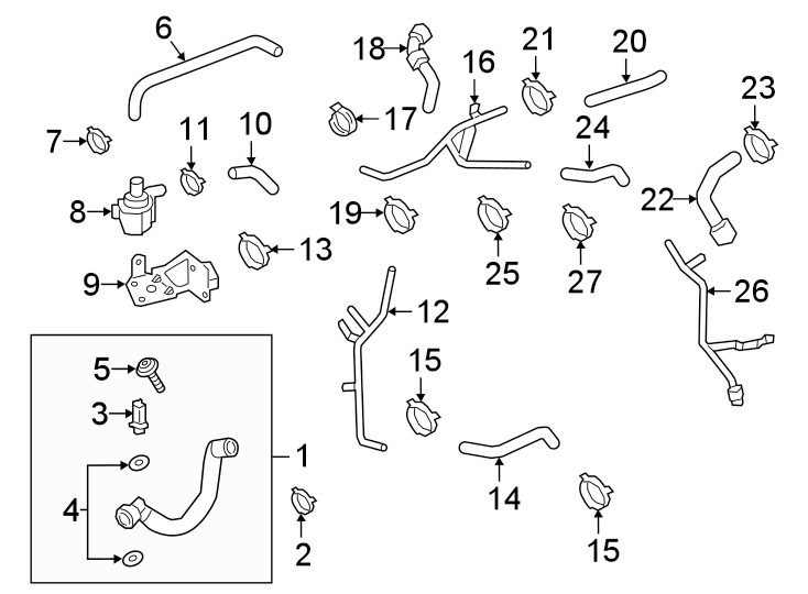 Diagram HOSES & LINES. for your 2011 Porsche Cayenne  S Sport Utility 