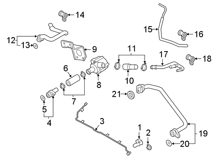 Diagram HOSES & LINES. for your 2008 Porsche Cayenne  Base Sport Utility 