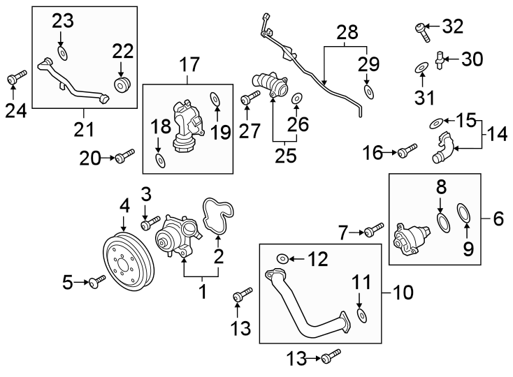 Diagram WATER PUMP. for your Porsche