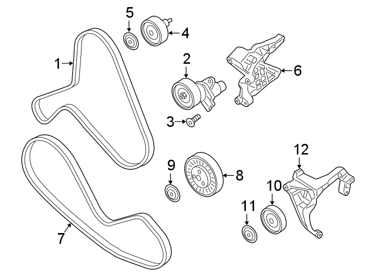 Diagram BELTS & PULLEYS. for your 2019 Porsche Cayenne  Base Sport Utility 