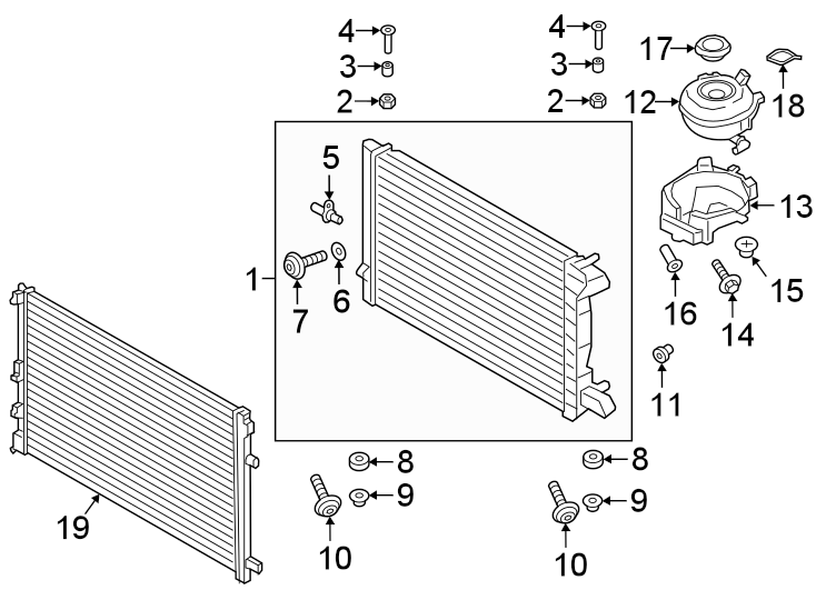 Diagram RADIATOR & COMPONENTS. for your 2014 Porsche Cayenne  S Sport Utility 