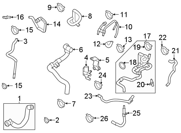 Diagram HOSES & LINES. for your 2013 Porsche Cayenne  GTS Sport Utility 