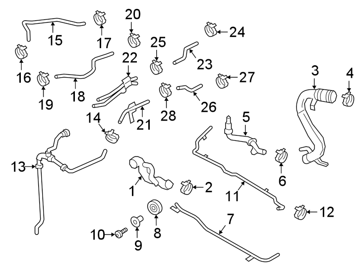 Diagram RADIATOR HOSES. for your 2006 Porsche Cayenne  Turbo Sport Utility 