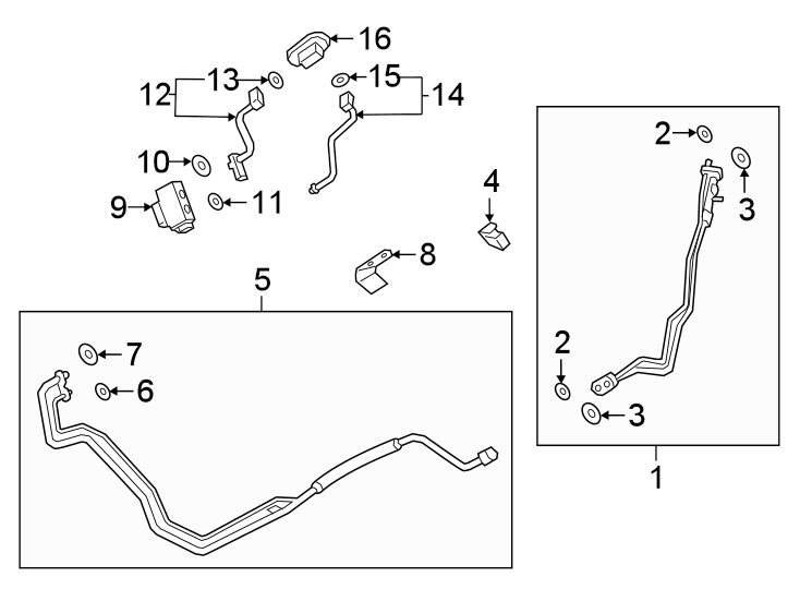 Diagram AIR CONDITIONER & HEATER. REAR AC LINES. for your 2006 Porsche Cayenne  Base Sport Utility 