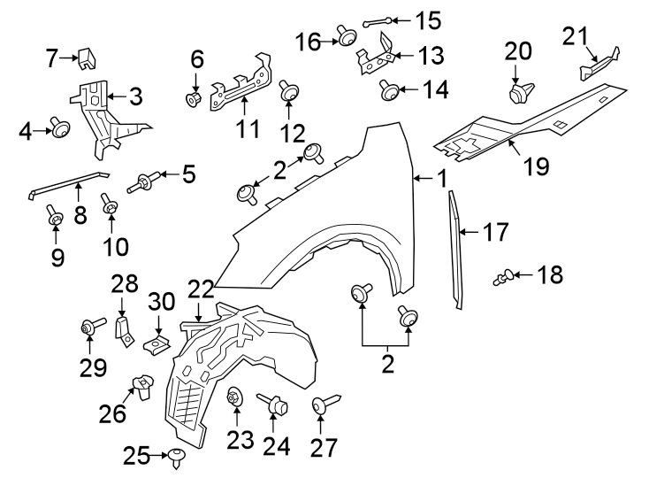 Diagram FENDER & COMPONENTS. for your 2015 Porsche Cayenne   