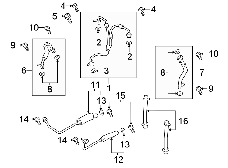 Diagram ENGINE / TRANSAXLE. TURBOCHARGER & COMPONENTS. for your 2021 Porsche Cayenne   