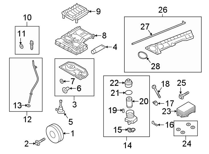 Diagram ENGINE / TRANSAXLE. ENGINE PARTS. for your 2019 Porsche Cayenne   