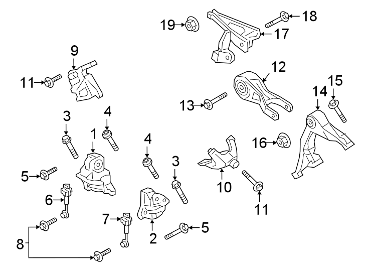 Diagram ENGINE / TRANSAXLE. ENGINE MOUNTING. for your 2005 Porsche Cayenne   