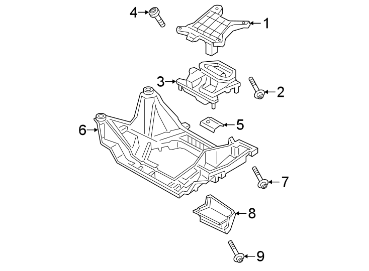 Diagram ENGINE / TRANSAXLE. TRANS MOUNTING. for your 2012 Porsche Cayenne   