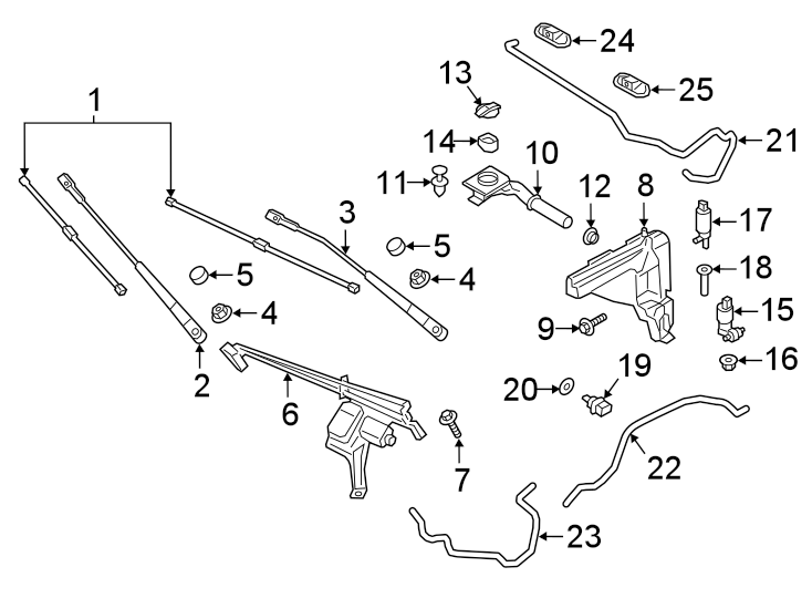 Diagram WINDSHIELD. WIPER & WASHER COMPONENTS. for your 2013 Porsche Cayenne  Base Sport Utility 