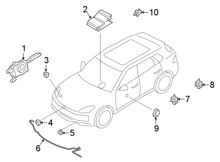 Diagram RESTRAINT SYSTEMS. AIR BAG COMPONENTS. for your 2021 Porsche Cayenne  Turbo Sport Utility 