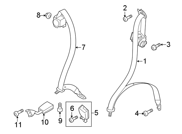 11RESTRAINT SYSTEMS. REAR SEAT BELTS.https://images.simplepart.com/images/parts/motor/fullsize/6943557.png