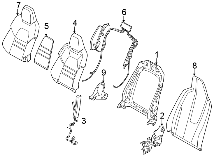 SEATS & TRACKS. FRONT SEAT COMPONENTS.